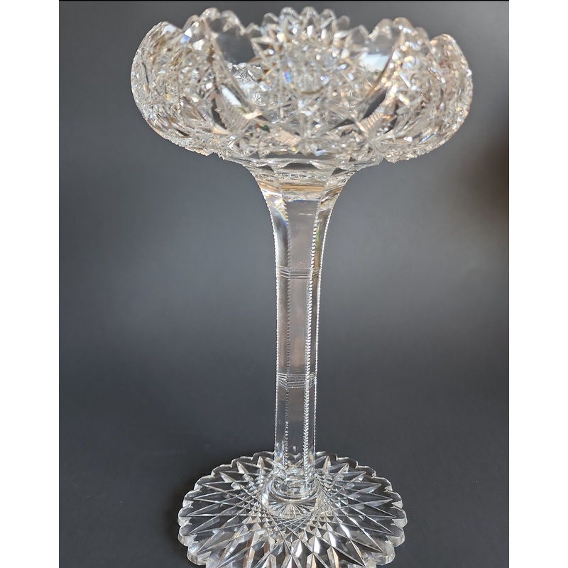 American Brilliant Period Cut Glass compote,  Antique