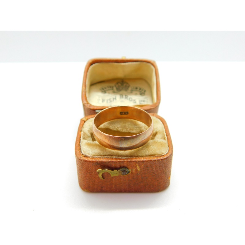 Edwardian 9ct Rose Gold Wedding Band Ring Antique c1910
