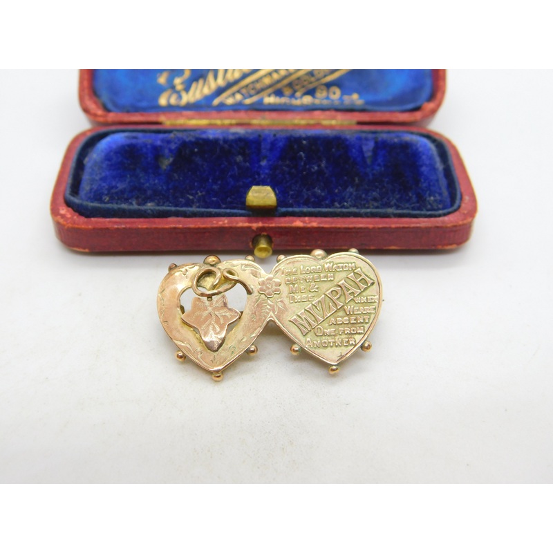 Edwardian 9ct Yellow Gold Mizpah Sweetheart Brooch c1910 Chester Antique