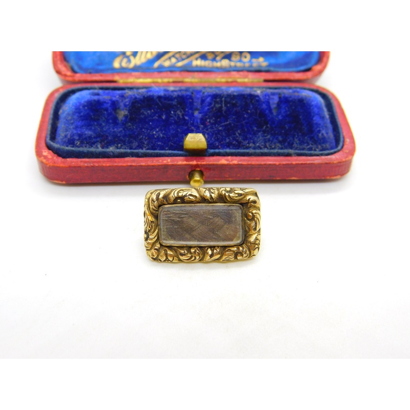 Georgian 12ct Yellow Gold Woven Hair Plait Mourning Brooch c1820 Antique