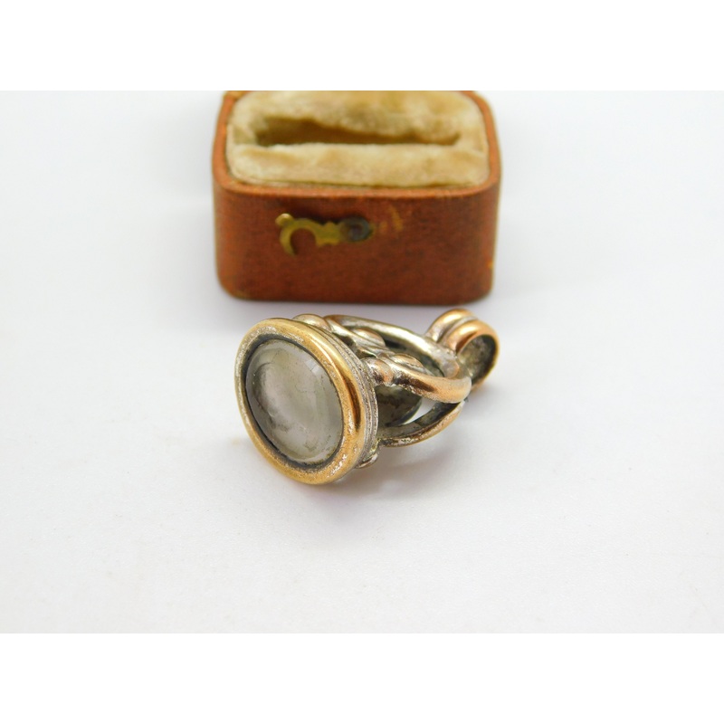 Georgian Rolled Gold Carved Crystal Gentleman Intaglio Fob Seal c1820 Antique