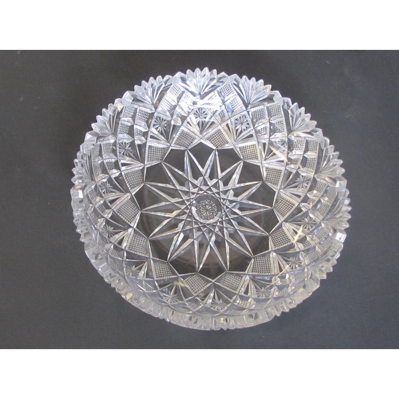 L. Straus American Brilliant Period hand Cut Glass dish abp