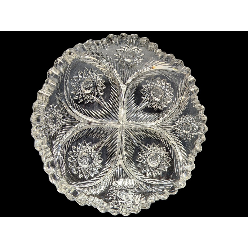 Signed libbey ABP cut glass dish American brillant