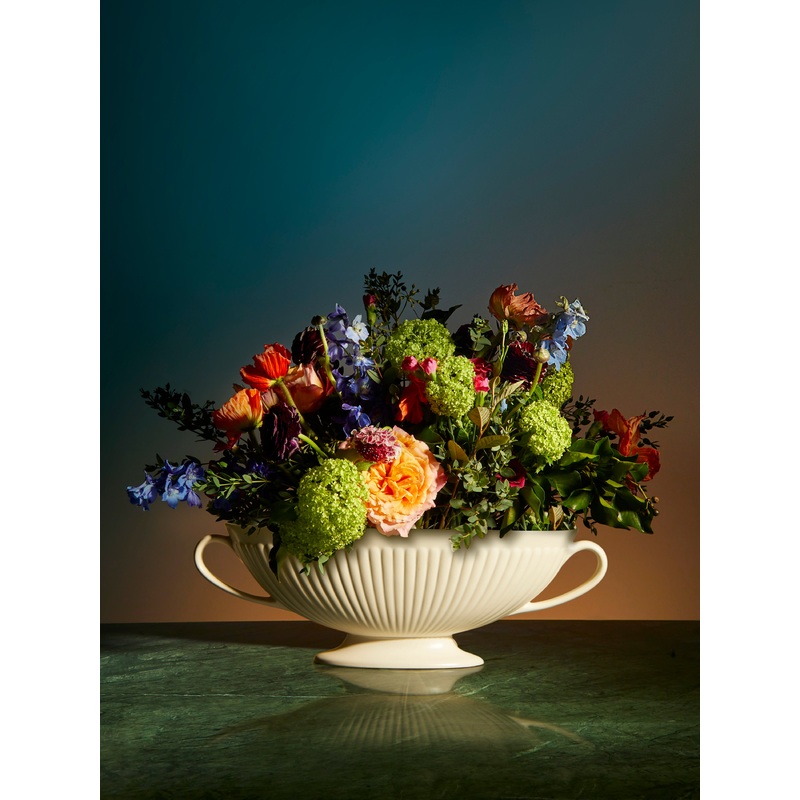 1930-1940 Ribbed Mantle Vase with Handles