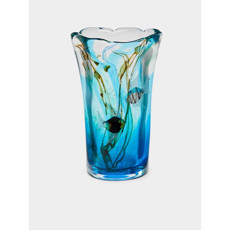 1950s Mazzuccato Aquarium Murano Glass Vase