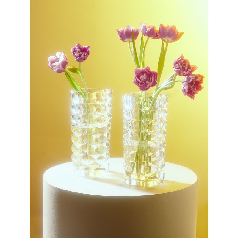 1960s Crystal Square Vases (Set of 2)