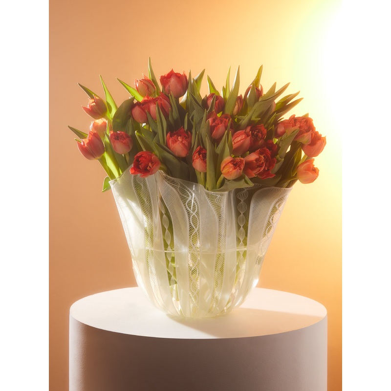 1980s Venini Fazzoletto Murano Glass Vase