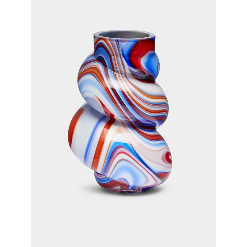 Archive Revival Pagur Hand-Blown Marbled Murano Glass Vase