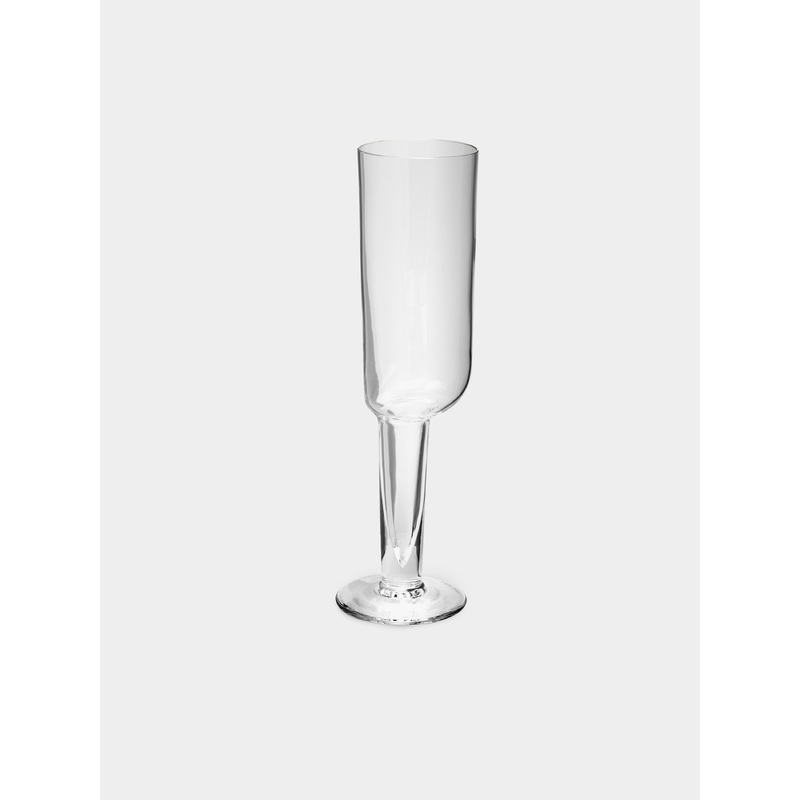 Asymmetric Hand-Blown Murano Glass Champagne Flute