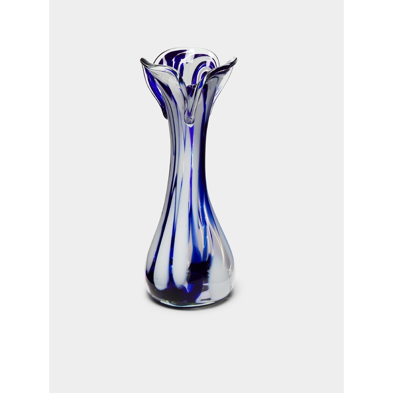 Mid-Century Marbled Glass Bud Vase
