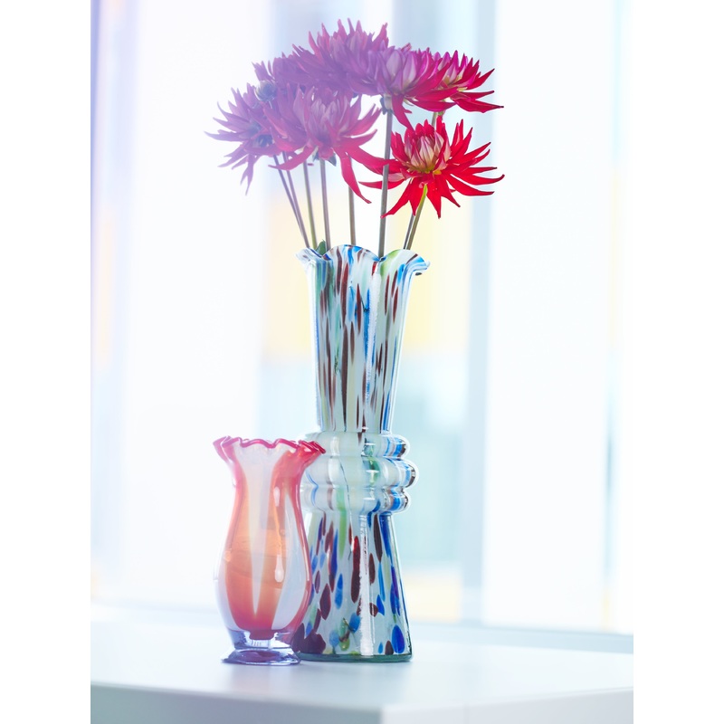 Mid-Century Rippled Glass Vase