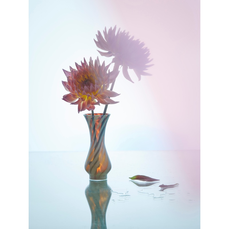 Mid-Century Spiral Glass Bud Vase