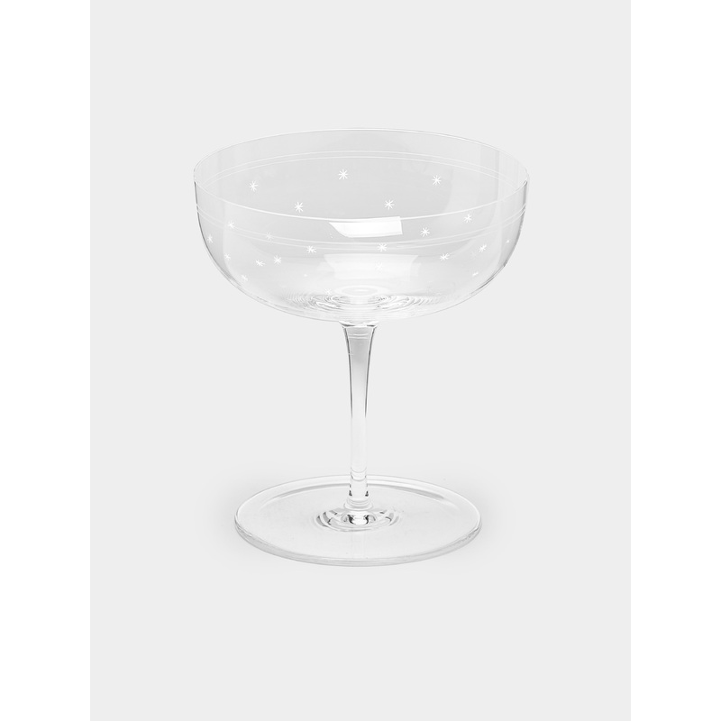 Rothschild Stars Hand-Engraved Crystal Champagne Coupe