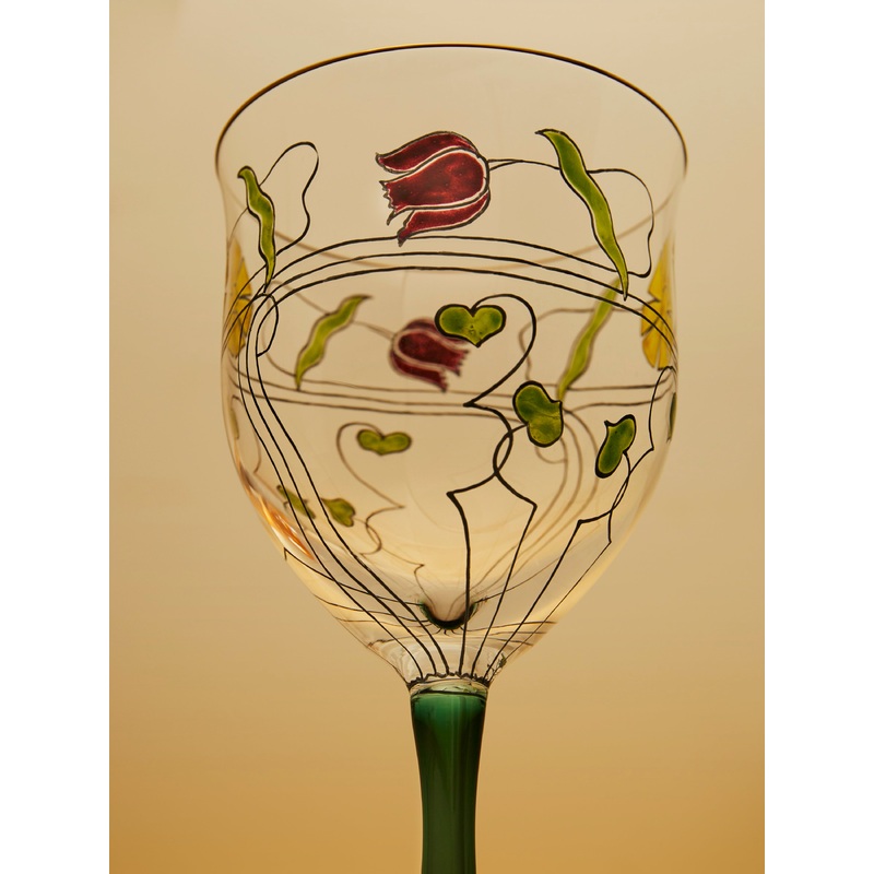 Serenade Hand-Painted Crystal White Wine Glass