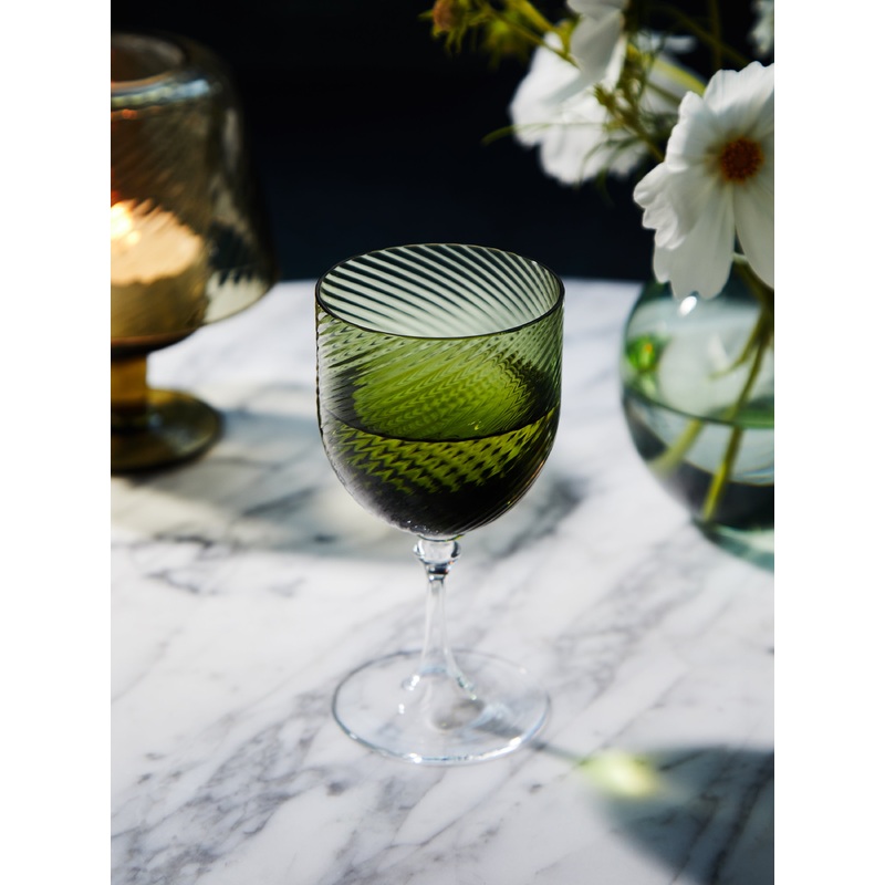 Twisted Soraya Hand-Blown Murano White Wine Glass