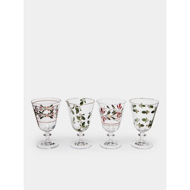 Zermatt Hand-Painted Stemmed Glasses (Set of 4)