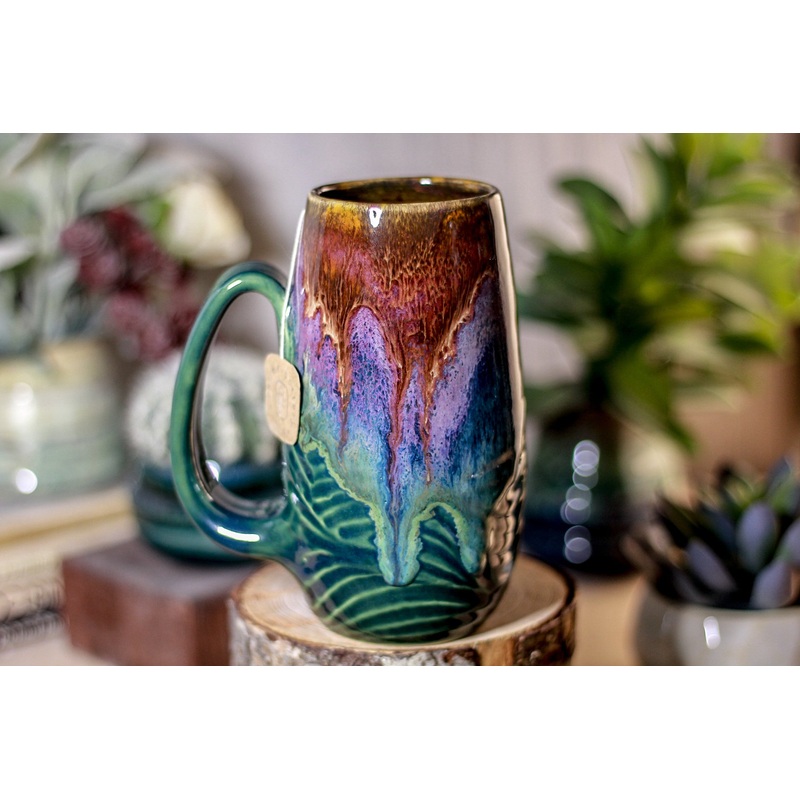 01-B Magenta Haze Notched Textured Mug - TOP SHELF, 16 oz.