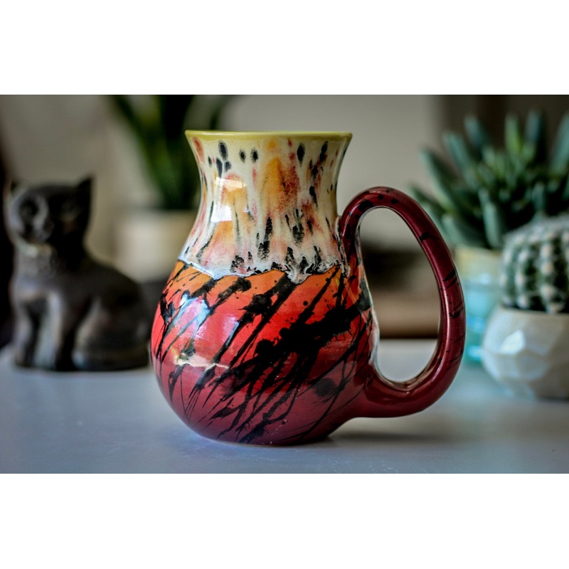 02-A Rainbow Corona Flow Flared Mug - TOP SHELF, 21 oz.
