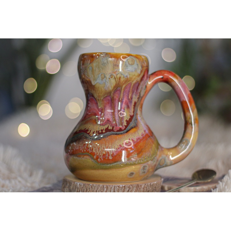 02-B Golden 'Flow' Gourd Mug - TOP SHELF, 18 oz.