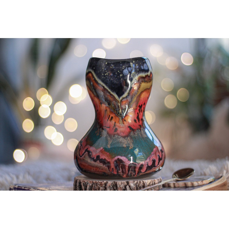 05-A Green Mountain Midnight Gourd Vessel - TOP SHELF, 23 oz.
