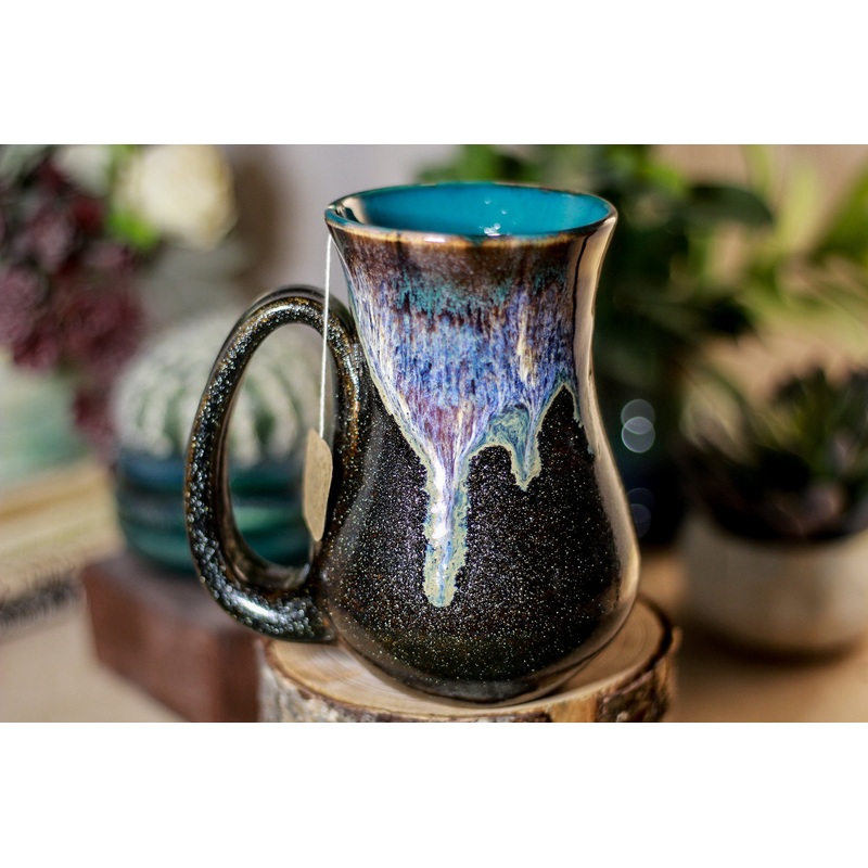 13-D Electric Wave Flared Notched Mug - TOP SHELF, 15 oz