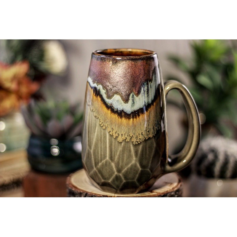 18-B Copper Agate Crystal Notched Mug - TOP SHELF, 15 oz.