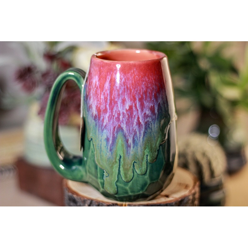 34-B Flaming Phoenix Notched Crystal Mug - TOP SHELF, 13 OZ.