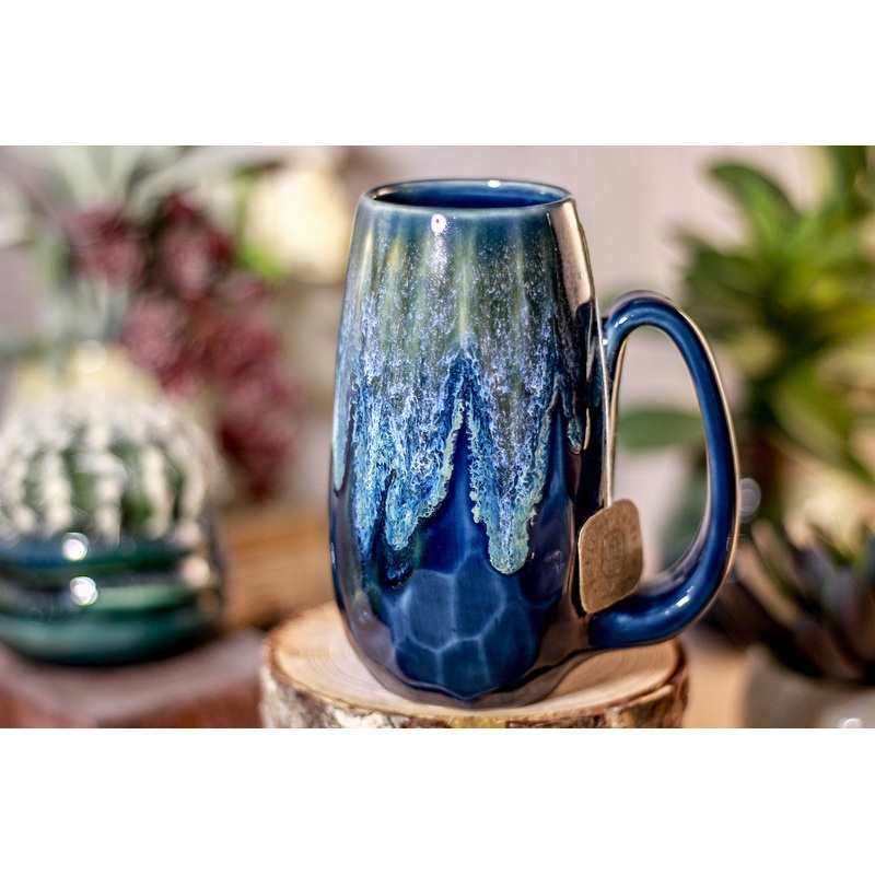 35-E Astral Wave Notched Crystal Mug - TOP SHELF, 12 oz.