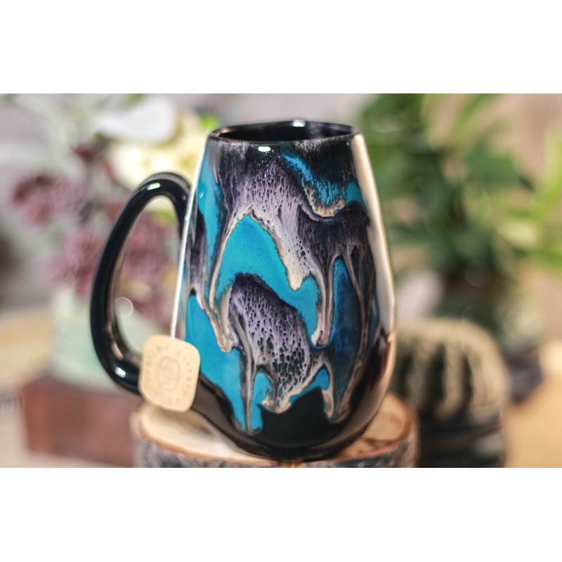 43-E Teal Grotto Notched Mug - TOP SHELF, 15 oz