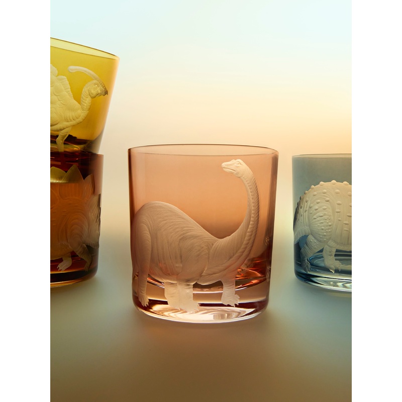 Dinosaur Hand-Engraved Crystal Tumbler
