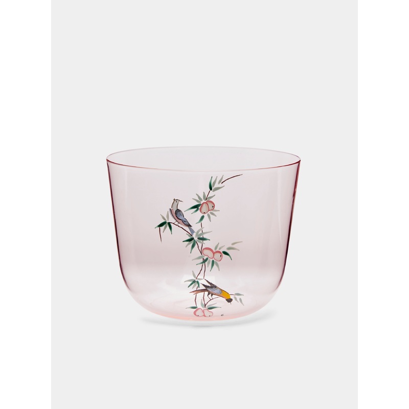 Garden of Paradise Hand-Painted Crystal Water Tumbler