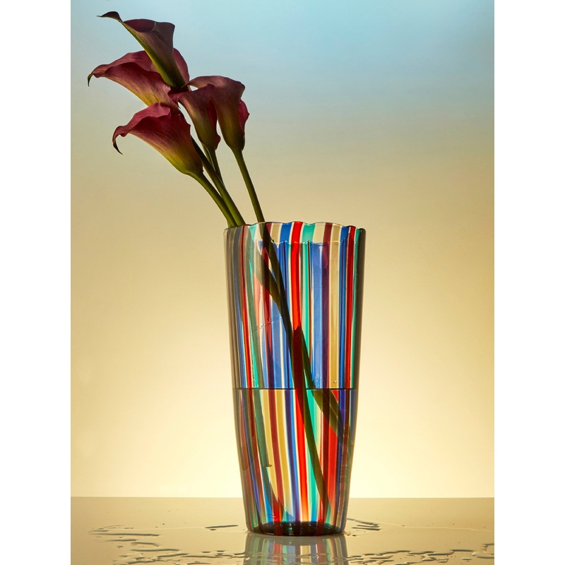 Gio Ponti Canne Hand-Blown Murano Glass Vase