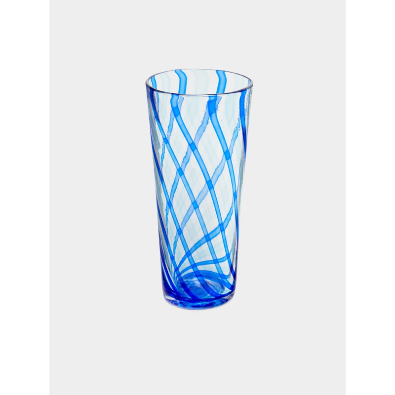 Hand-Blown Glass Striped Highball
