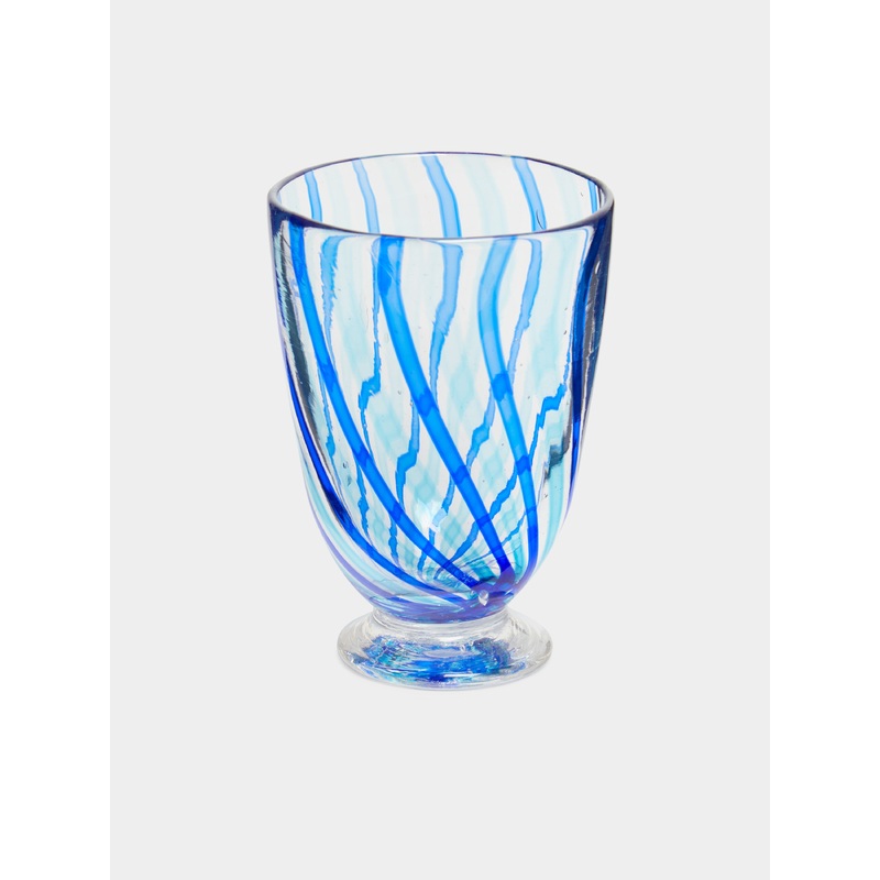 Hand-Blown Striped Water Glass
