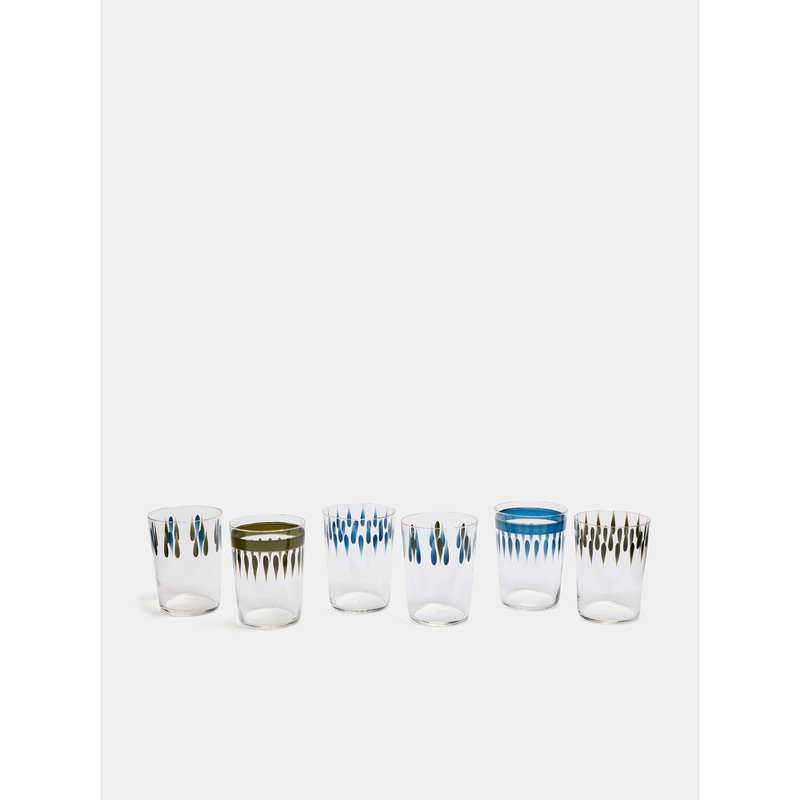 Soul Hand-Painted Glass Tumblers (Set of 6)