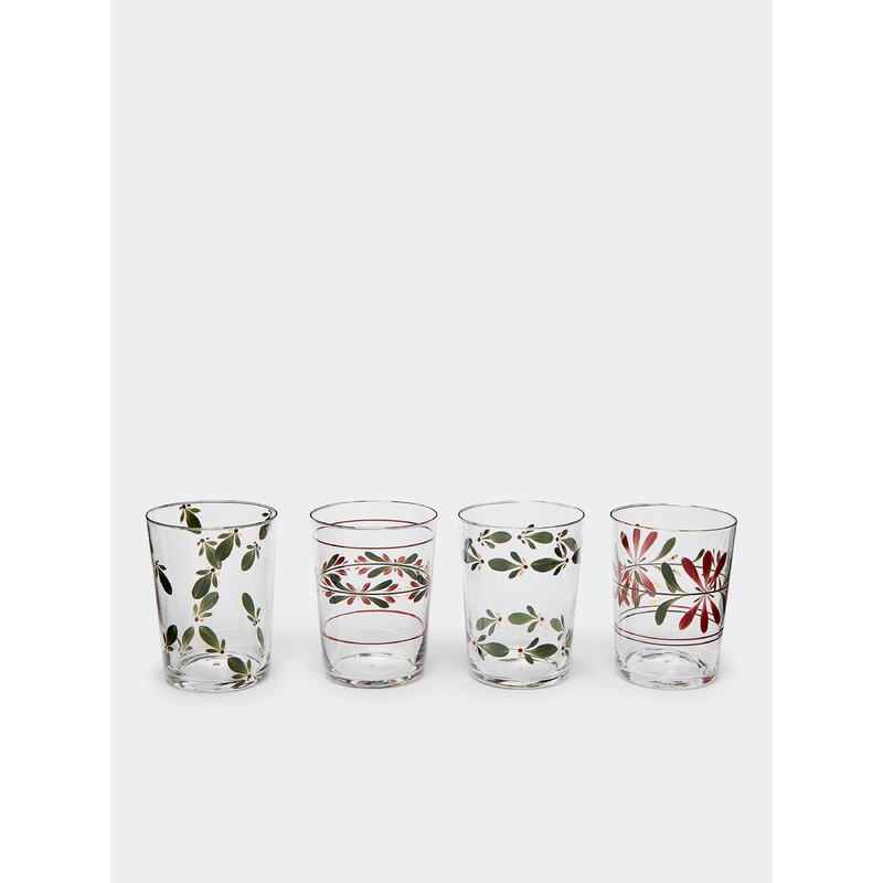 Zermatt Hand-Painted Glass Highballs (Set of 4)