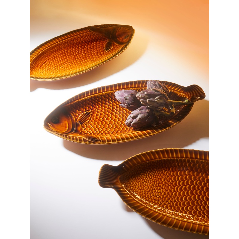 1950s Sarreguemines Fish Ceramic Platter