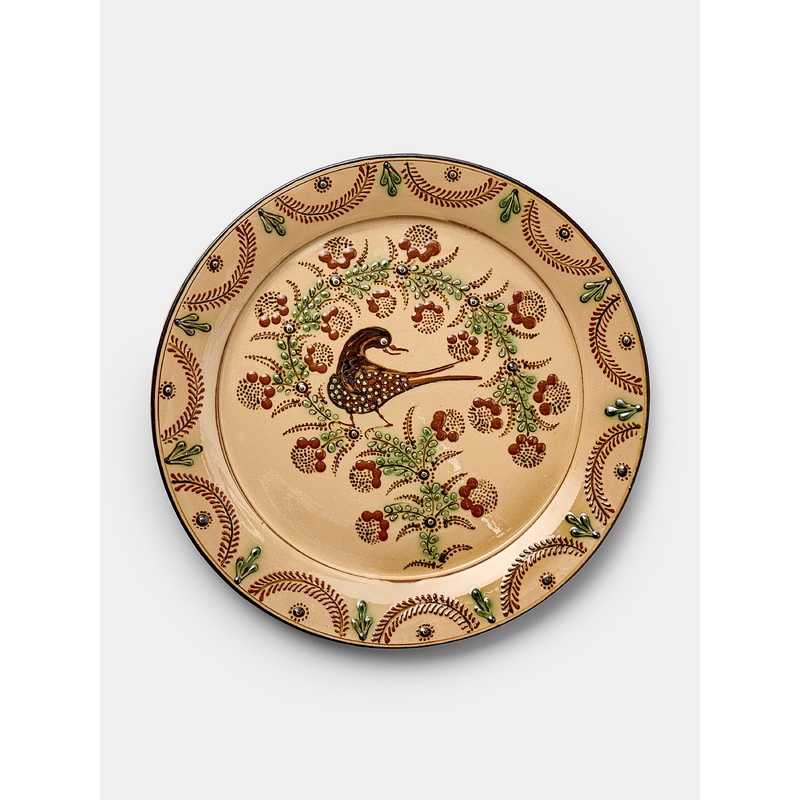 Birds Hand-Painted Ceramic Round Platter