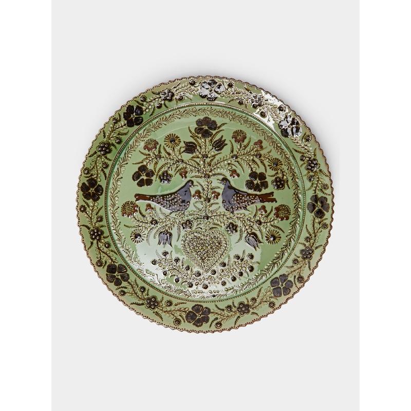 Birds Hand-Painted Ceramic Serving Plate
