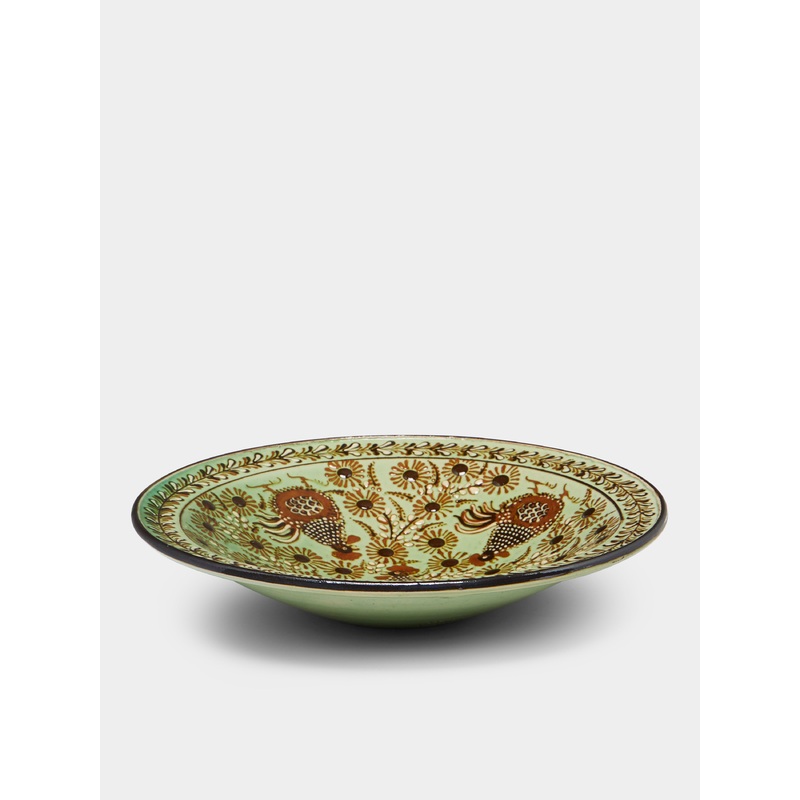 Chickens Hand-Painted Ceramic Large Serving Bowl