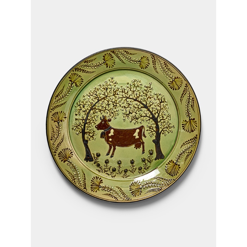 Cows Hand-Painted Ceramic Round Platter