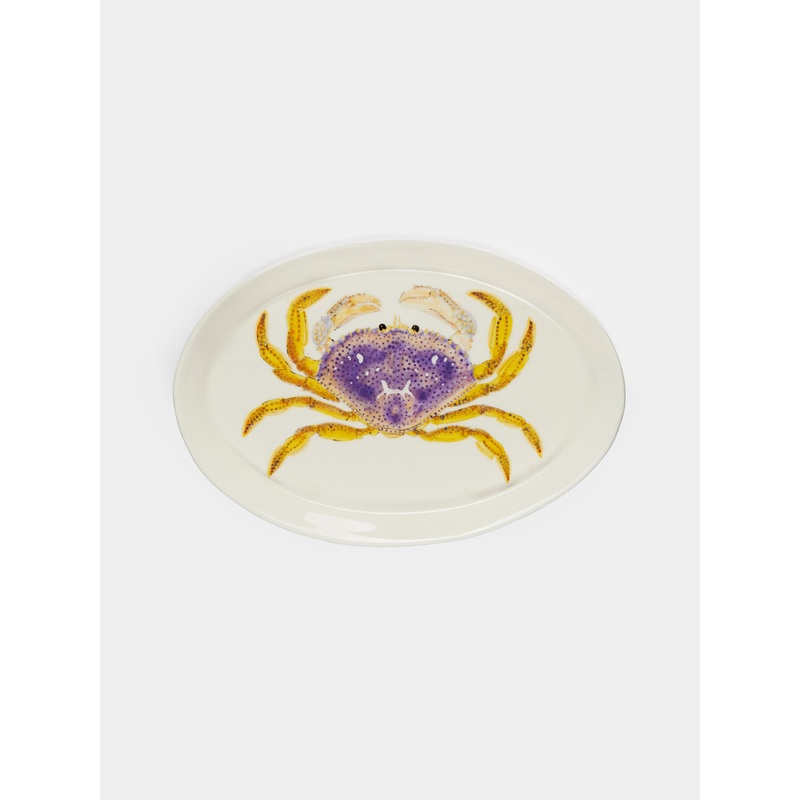 Dungeness Crab Hand-Painted Porcelain Serving Platter