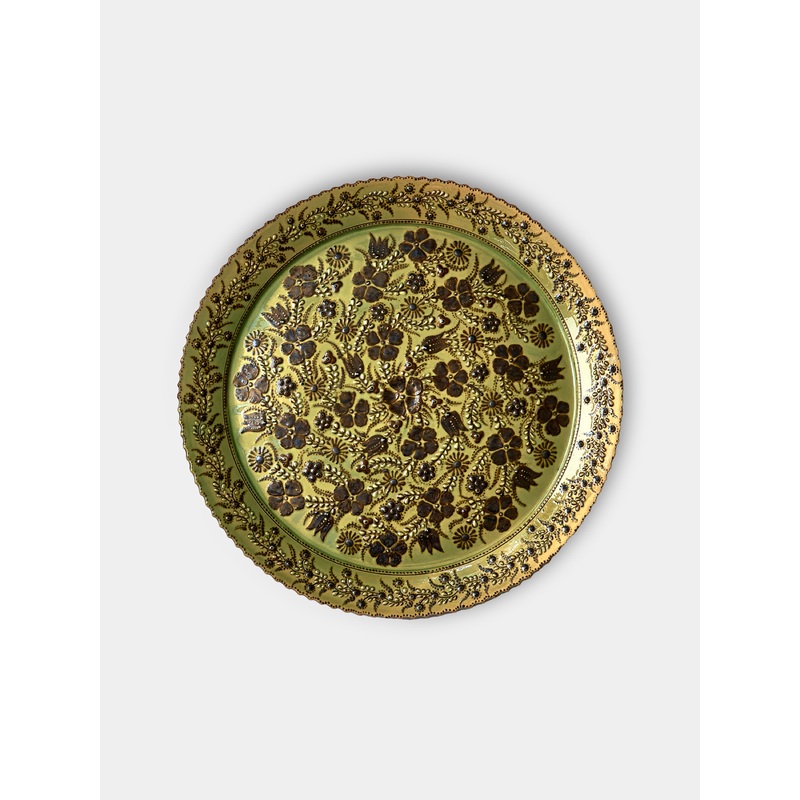 Flowers Hand-Painted Ceramic Large Round Platter