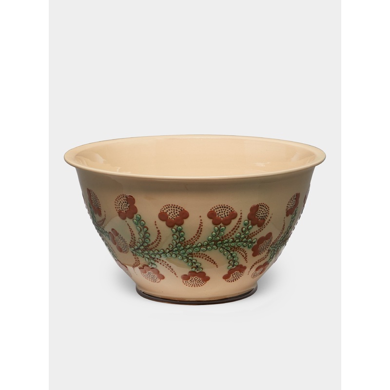 Flowers Hand-Painted Ceramic Large Salad Bowl