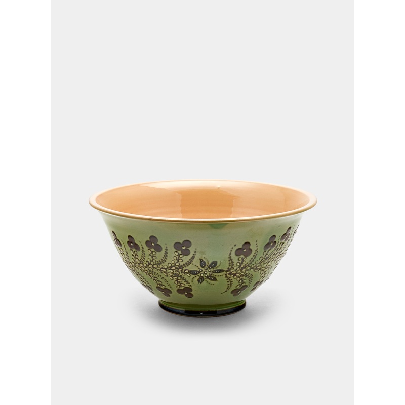 Flowers Hand-Painted Ceramic Large Serving Bowl