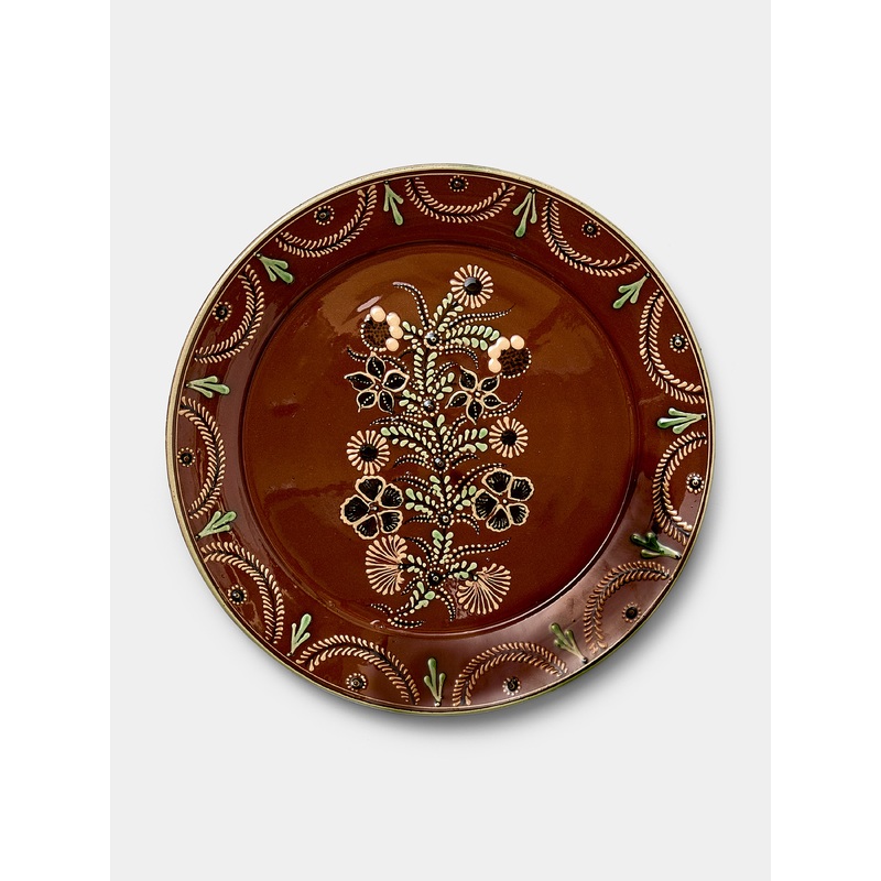 Flowers Hand-Painted Ceramic Round Platter