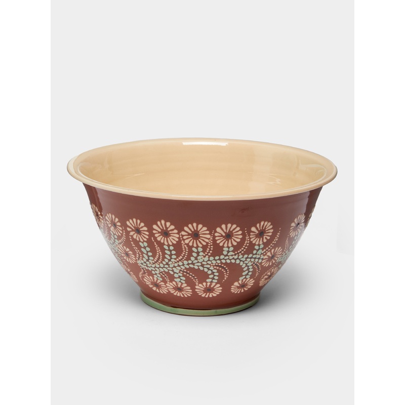 Flowers Hand-Painted Ceramic Salad Bowl