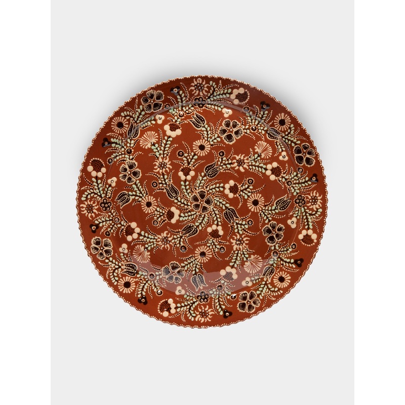 Flowers Hand-Painted Ceramic Serving Plate