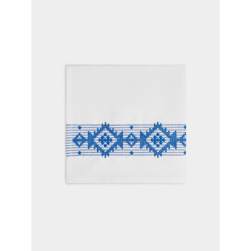 Folklore Hand-Embroidered Linen Napkins (Set of 4)