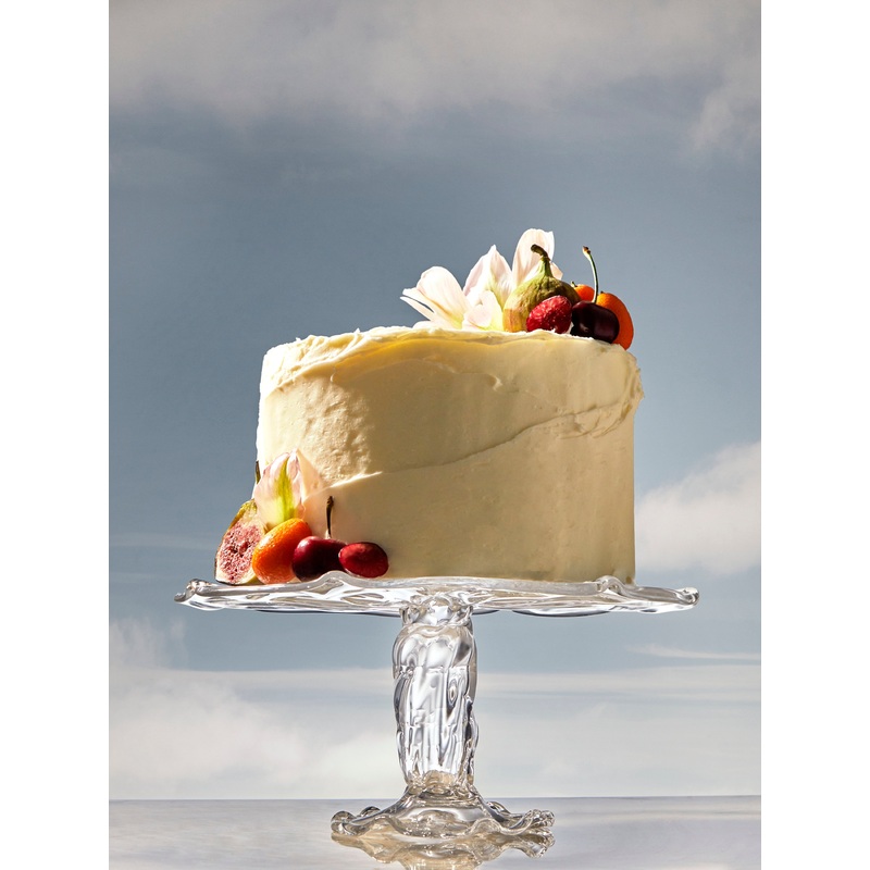 Hand-Blown Crystal Cake Stand